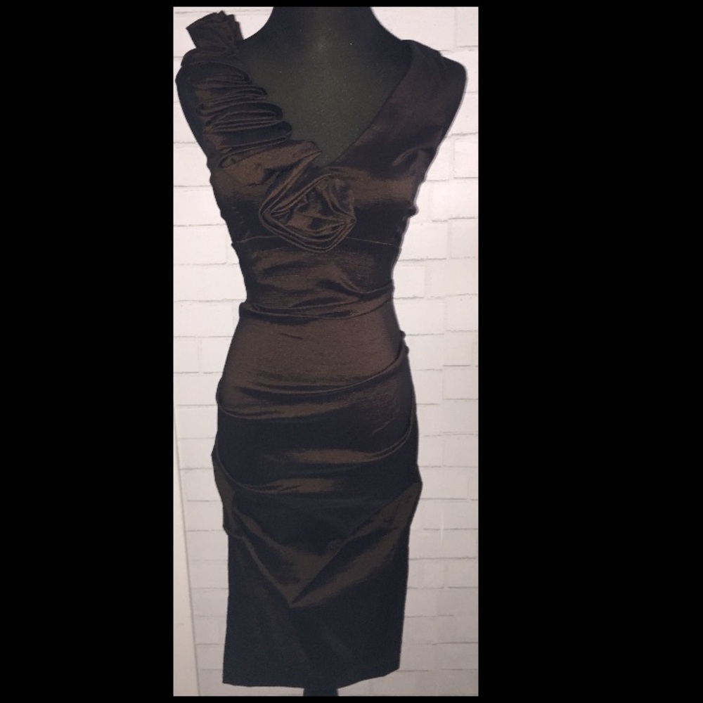 Cache Brown Sleeveless Evening Dress Size 4